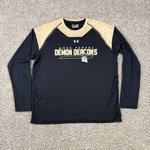 Wake Forest Demon Deacons Long Sleeve Shirt Mens Large Black NCAA Under Armour